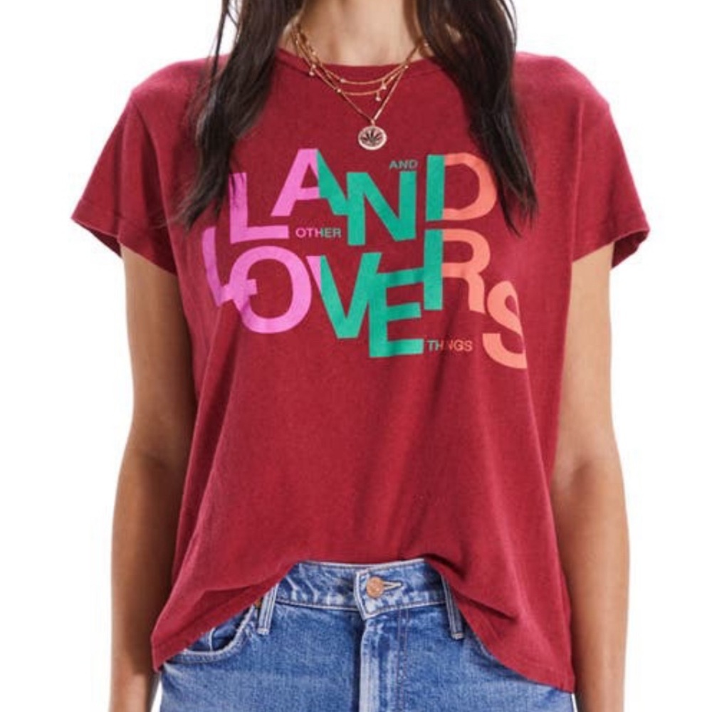 MOTHER - Red linen graphic tee - Picture 2 of 5